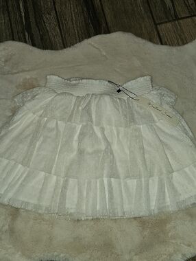 Mustard Seed White Tiered Ruffle Skirt